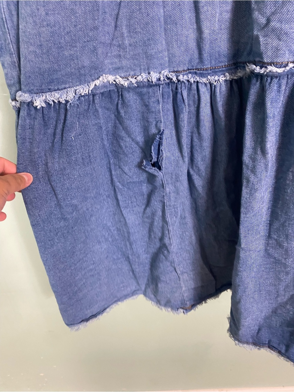 Anthropologie Bettina Tiered denim dress size 2X FLAWED FLAWED - Picture 4 of 5